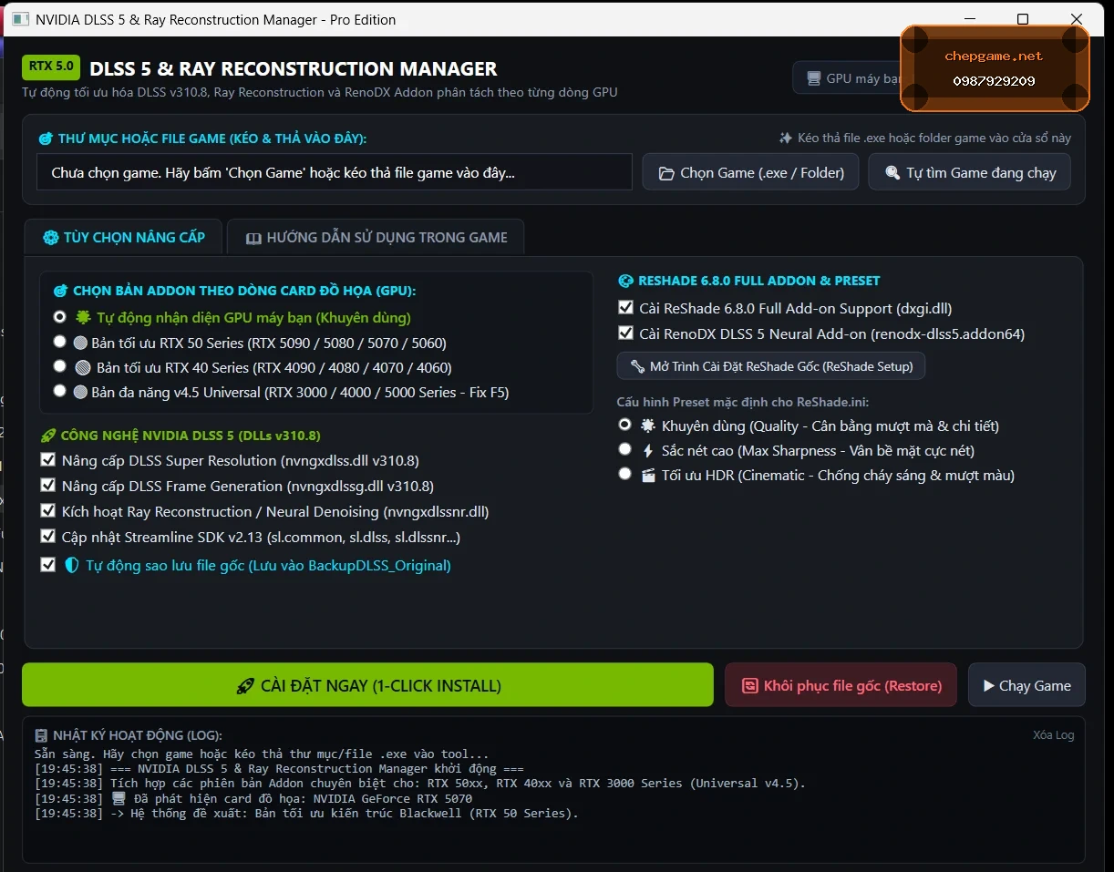 Hướng dẫn sử dụng DLSS5 cho nvidia - Chép Game Uy Tín tại ChepGame.net